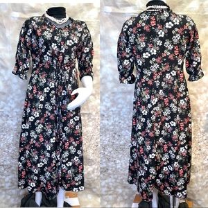 Women trendy winter flowers midi dress NWT, sz 10